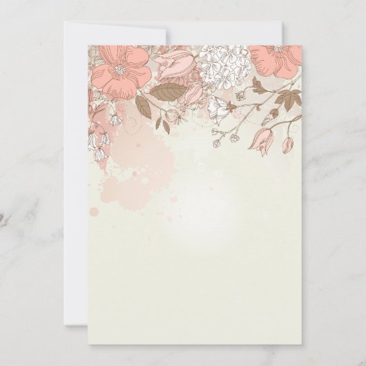  lentevloeren Quinceañera Uitnodiging (Achterkant)