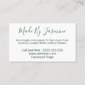 Lentevloerweddenschap en feestelijk hoofdkwartier visitekaartje (Achterkant)