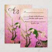 LENTEVOGEL, BLOEMBOOM MONOGRAM ZILVERROZE RSVP (Voorkant / Achterkant)