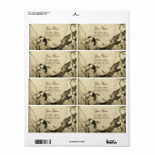 LENTEVOGEL EN BLOEMBOOM Sepia Brown Etiket (Full Sheet)