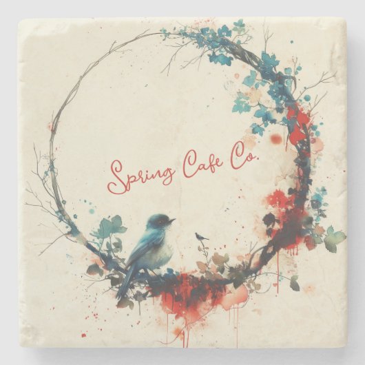 lentevogelbloem stenen onderzetter (Voorkant)