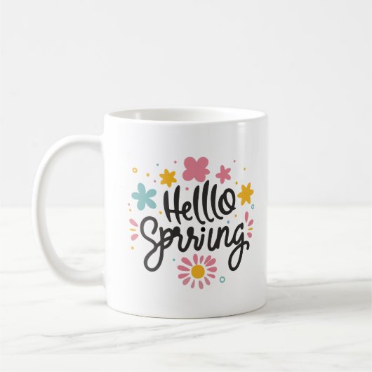 Lentevreugde Charmante Lente Hello Lente Bloemrijk Koffiemok (Links)