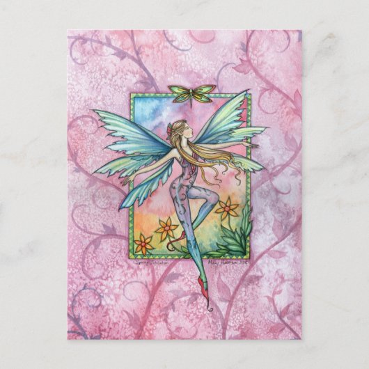 Lentevreugde Elfje Fantasie Kunst Briefkaart (Voorkant)