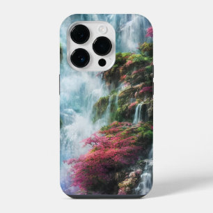 Lentewaterfall Berg Roze Bloemen 11 iPhone 14 Plus Hoesje