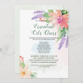 Lentewaterverf Bloemige Etherische Oliën Klas Kaart (Voorkant / Achterkant)