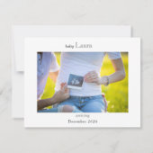 Lentewei Bloemen Baby Aankondigingskaart Bedankkaart (Achterkant)