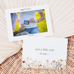 Lentewei Bloemen Baby Aankondigingskaart Bedankkaart