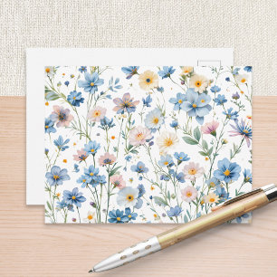 Lenteweide Blauwe Wilde Bloem Botanische Tuin Briefkaart