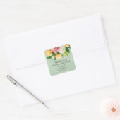 Lenteweide Bloemachtige Bruiloftsshower Vierkante  Sticker (Envelop)