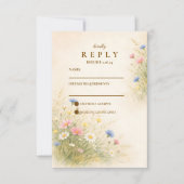 Lenteweide Bloemen Bruiloft RSVP Kaartje (Voorkant)