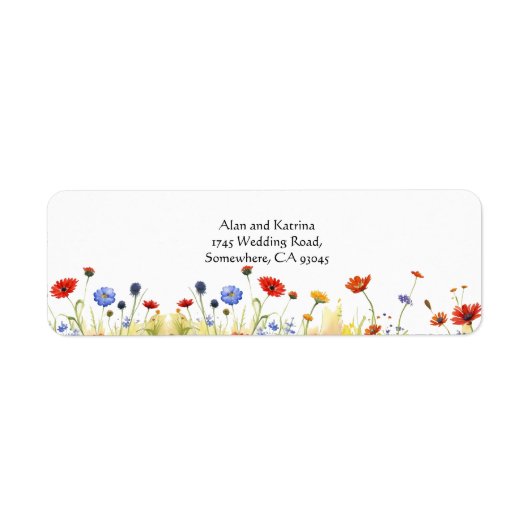 Lenteweide-wildbloemen Etiket (Voorkant)