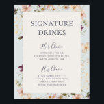 Lentewildbloem | Lichtblauwe Signature Drankjes Poster<br><div class="desc">Deze lente-wildbloem | lichtblauwe signature-drinks bord is perfect voor je rustieke vintage boho bruiloft. Het ontwerp bevat kleurrijke, elegante minimalistische pastel waterverf wildbloemen. Het herinnert de kijker aan een klassieke eenvoudige boheemse zomertuinweide. Een hoogtepunt van het ontwerp is hoe de bloemen en het groen minimaal en modern worden gehouden terwijl...</div>