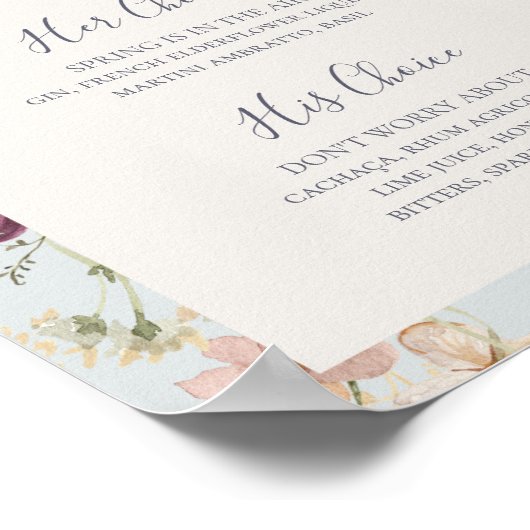 Lentewildebloem | Lichtblauwe Signature Dranken Poster (Hoek)