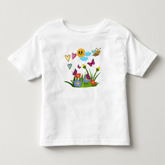 Lentewindvlinder Bloemenweide Kinder Shirts (Voorkant)