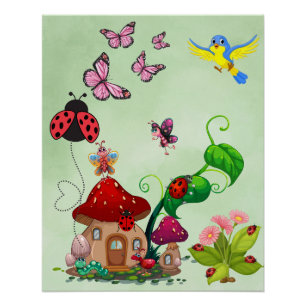 Lentewindvlinder Bloemenweide Perfect Poster