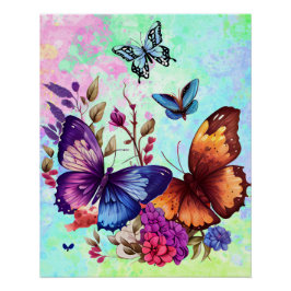 Lentewindvlinder Bloemenweide Perfect Poster