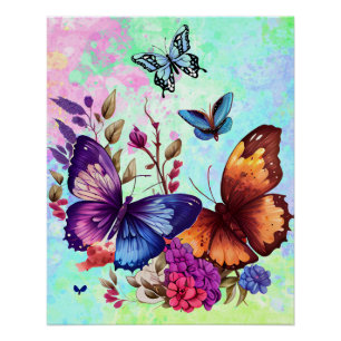 Lentewindvlinder Bloemenweide Perfect Poster