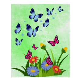 Lentewindvlinder Bloemenweide Perfect Poster