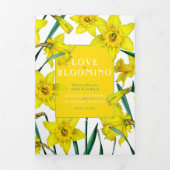 Lentgele daffodis witte groene bruiloft drieluik programma (Cover)