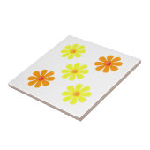 Lentgele en oranje bloemen voor keuken tegeltje (Zijkant)