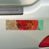 Lentgele en rode tulp bumpersticker (Op auto)