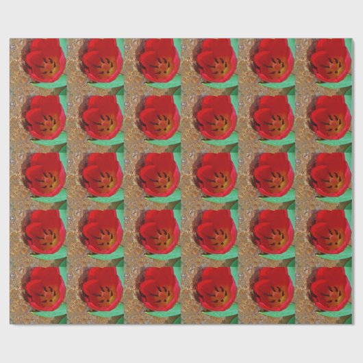 Lentgele en rode tulp cadeaupapier (Vlak)