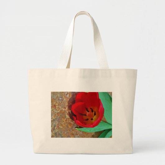 Lentgele en rode tulp grote tote bag (Voorkant)