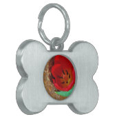 Lentgele en rode tulp huisdieren naamplaatje (Voorkant Links)