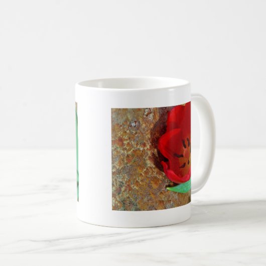 Lentgele en rode tulp koffiemok (Voorkant rechts)