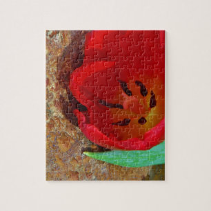 Lentgele en rode tulp legpuzzel