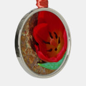 Lentgele en rode tulp metalen ornament (Rechts)