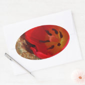 Lentgele en rode tulp ovale sticker (Envelop)