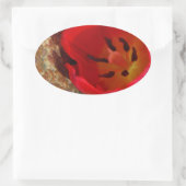 Lentgele en rode tulp ovale sticker (Tas)