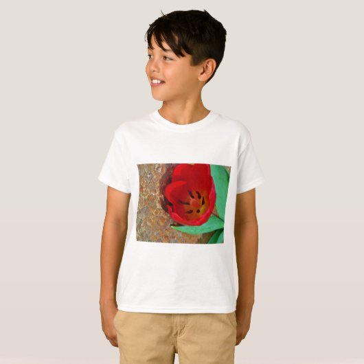Lentgele en rode tulp t-shirt (Voorkant volledig)