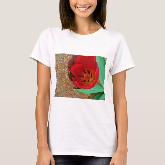Lentgele en rode tulp t-shirt (Voorkant)