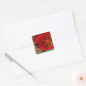 Lentgele en rode tulp vierkante sticker (Envelop)