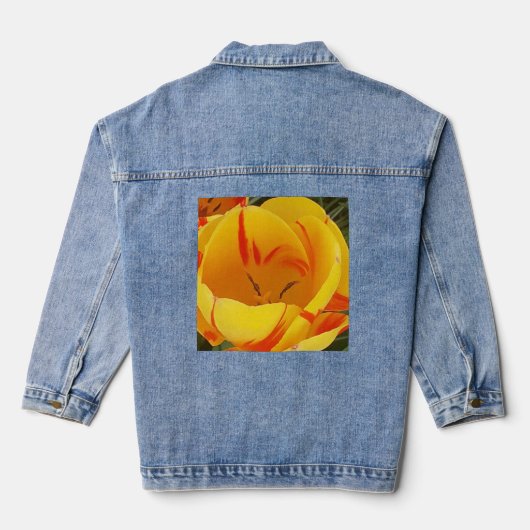 Lentgele tulpen denim jacket (Achterkant)