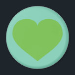 Lentgroen hart magneet<br><div class="desc">Deze magneet heeft een mooi lentgroen hart op een turquoise achtergrond. Een gepersonaliseerde hartmagneet is een geweldig engagement-,  trouw-,  jubileum- of Valentijnsdagfeestje of save-the-date-cadeautje. Het groene hartontwerp is vooral geschikt voor een St. Patrick's Day- of Ierse bruiloft.</div>