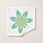 Lentgroene bloemen bad handdoek (Wasdoekje)