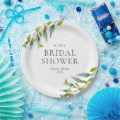 Lentgroene weidebladeren bruidsdouche papieren bordje (Feest)