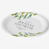 Lentgroene weidebladeren bruidsdouche papieren bordje (Gekanteld)