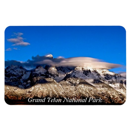 LENTICULAIRE WOLKEN BOVEN GRAND TETONS MOUNTAINS MAGNEET (Horizontaal)