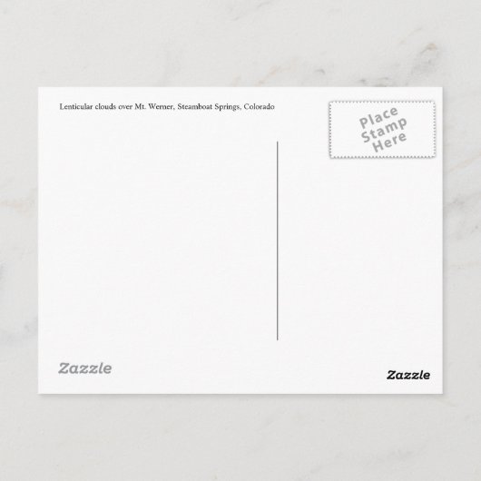 Lenticulaire wolken briefkaart (Achterkant)