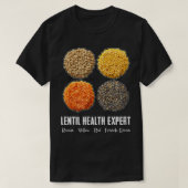 Lentil Health Epert Brown Yellow Red Green T-shirt (Design voorkant)