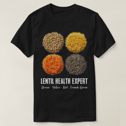 Lentil Health Epert Brown Yellow Red Green T-shirt (Design voorkant)