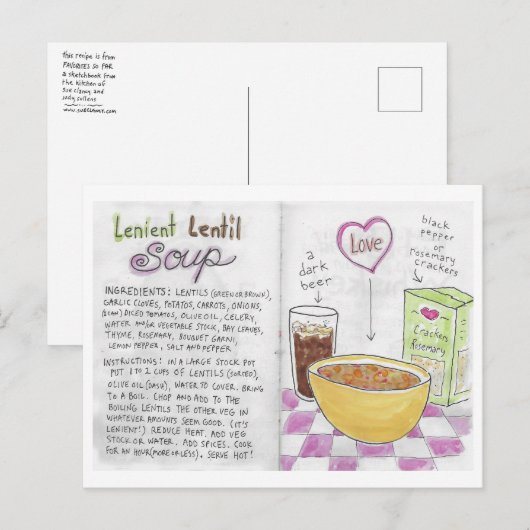 Lentil Soup Recipe Briefkaart (Voorkant / Achterkant)