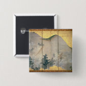 Lentlandschap Vierkante Button 5,1 Cm (Voorkant /achterkant)