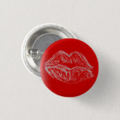 Lentmaginatie - Lipstick Lips Ronde Button 3,2 Cm (Voorkant /achterkant)