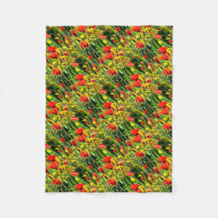 Lentpapavers en beemdloerschilfers fleece deken