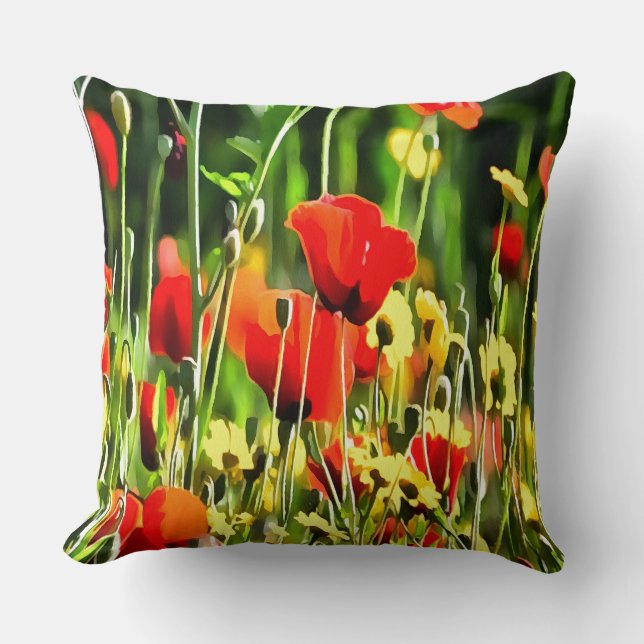Lentpapavers en beemdloerschilfers kussen (Voorkant)